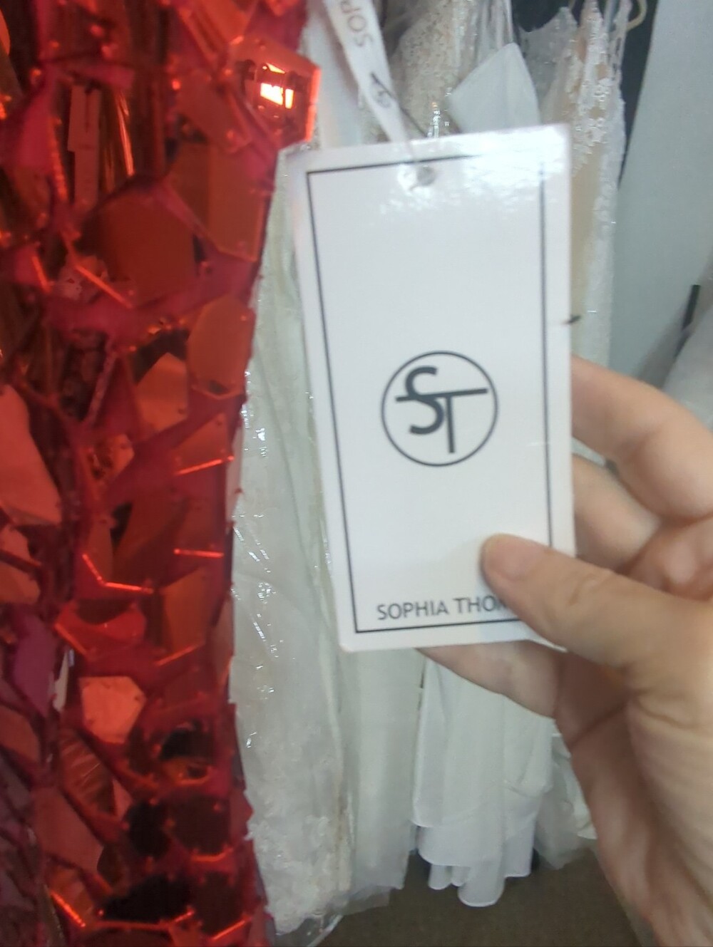 Sophia Thomas Size 6 Red Mirror Sequin Mini Dress NWT - Picture 3 of 4